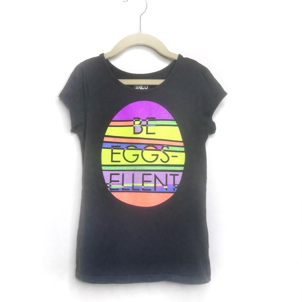 Circo Be Eggs-Ellent Pastel Sparkle Egg Tee Size M 7/8 Easter